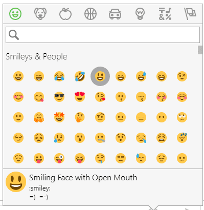 Emoji picker with preview