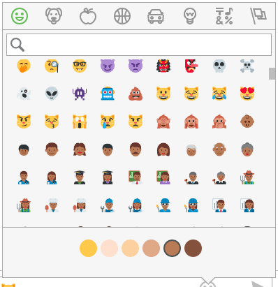 Emoji picker with skin tone